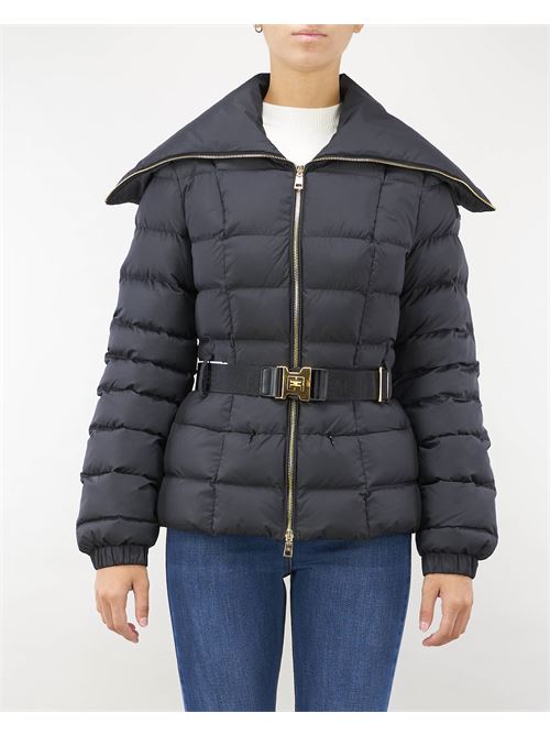 Short nylon down jacket with wide collar Elisabetta Franchi ELISABETTA FRANCHI | Jacket | PI76D46E2110